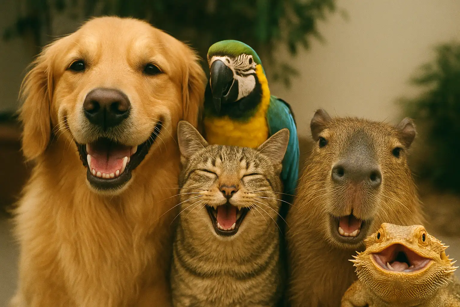 Veterinario profesional atendiendo mascotas